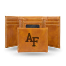 NCAA Air Force Academy Falcons Laser Engraved Brown Tri-Fold Wallet - Men's Accessory By Rico Industries