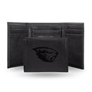 NCAA Oregon State Beavers Laser Engraved Black Tri-Fold Wallet - Men's Accessory By Rico Industries