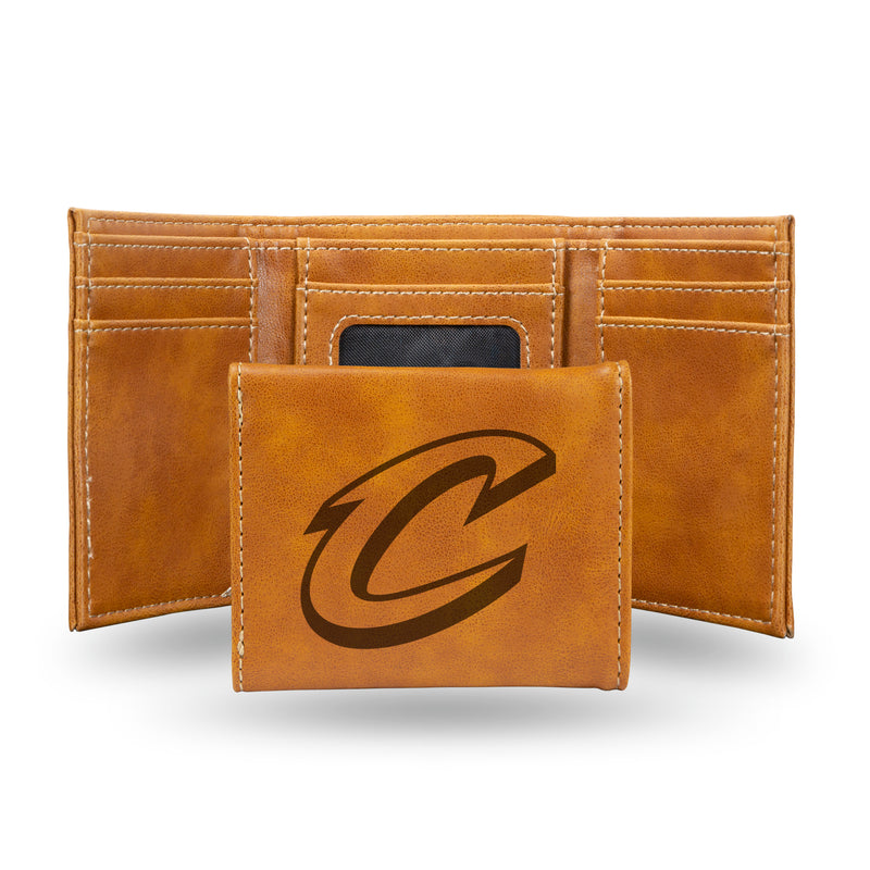 Cavaliers Laser Engraved Trifold Wallet - Brown
