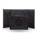 Boston Bruins Laser Engraved Trifold Wallet - Black