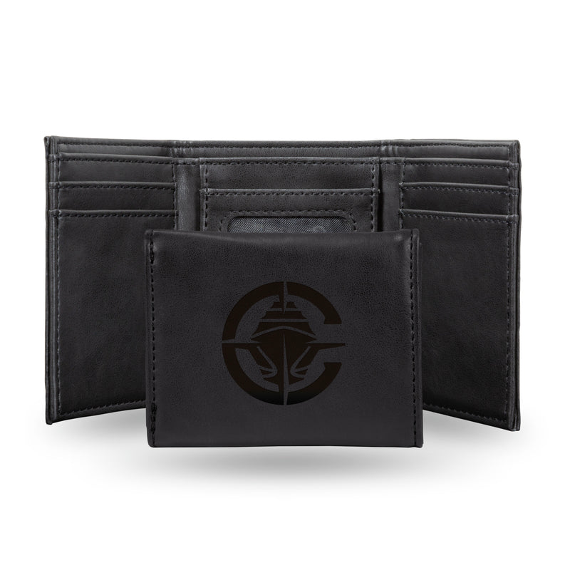 LA Clippers Laser Engraved Black Tri-Fold Wallet