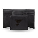 St. Louis Blues Laser Engraved Tri-Fold Wallet - Black