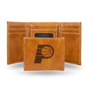 NBA Indiana Pacers Laser Engraved Brown Tri-Fold Wallet - Men's Accessory By Rico Industries