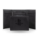NBA Houston Rockets Laser Engraved Black Tri-Fold Wallet - Men's Accessory By Rico Industries