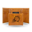 NBA Phoenix Suns Laser Engraved Brown Tri-Fold Wallet - Men's Accessory By Rico Industries