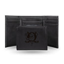 Anaheim Ducks Laser Engraved Tri-fold Wallet - Black