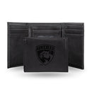 NHL Florida Panthers Laser Engraved Black Tri-Fold Wallet - Men's Accessory By Rico Industries
