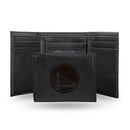 NBA Golden State Warriors Laser Engraved Black Tri-Fold Wallet - Men's Accessory By Rico Industries