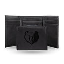 NBA Memphis Grizzlies Laser Engraved Black Tri-Fold Wallet - Men's Accessory By Rico Industries