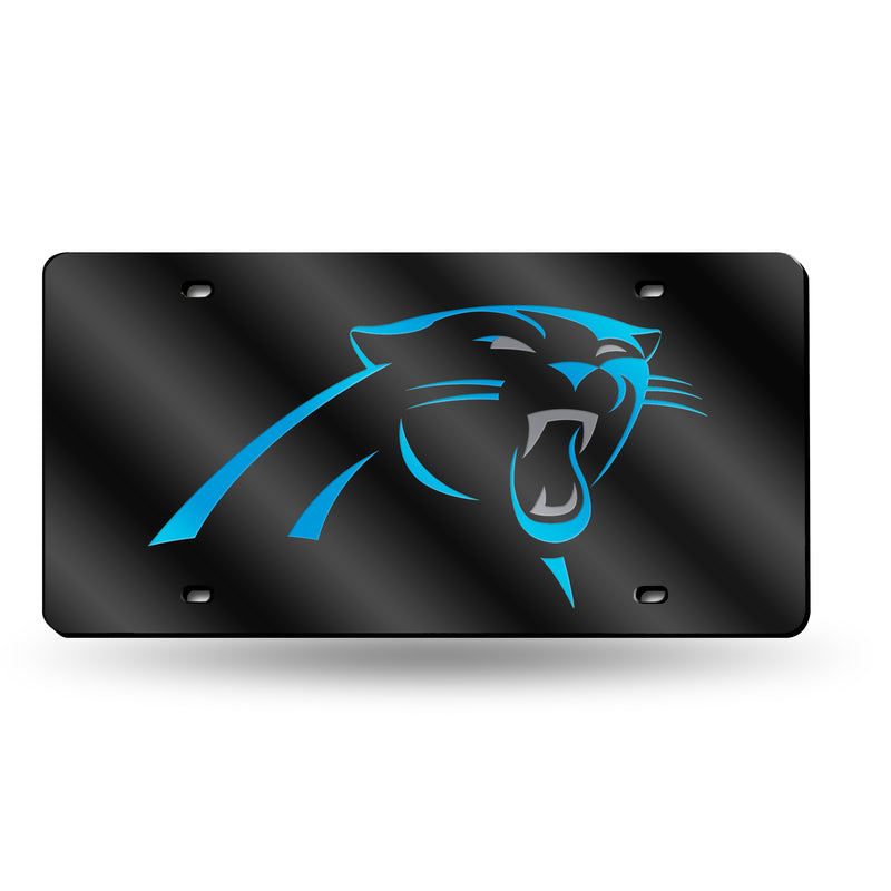 Carolina Panthers Colored Laser Cut Auto Tag