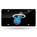 Miami Heat - Blue Ball Logo - Black Laser Tag