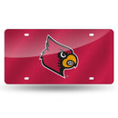 Louisville Cardinals Colored Laser Cut Auto Tag