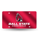 Ball State Cardinals Colored Laser Cut Auto Tag