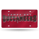 Tampa Bay Buccaneers Wordmark Red Laser Cut Auto Tag