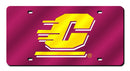 Central Michigan Chippewas Colored Laser Cut Auto Tag