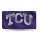 TCU Horned Frogs Colored Laser Cut Auto Tag