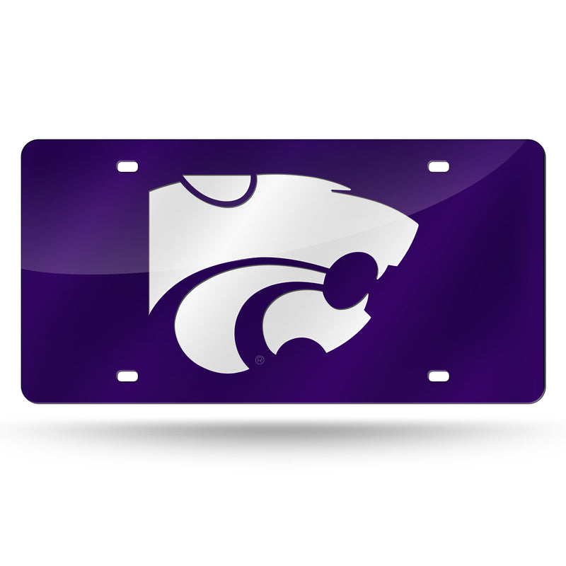 Kansas State University Laser Cut Auto Tag (Purple Base)