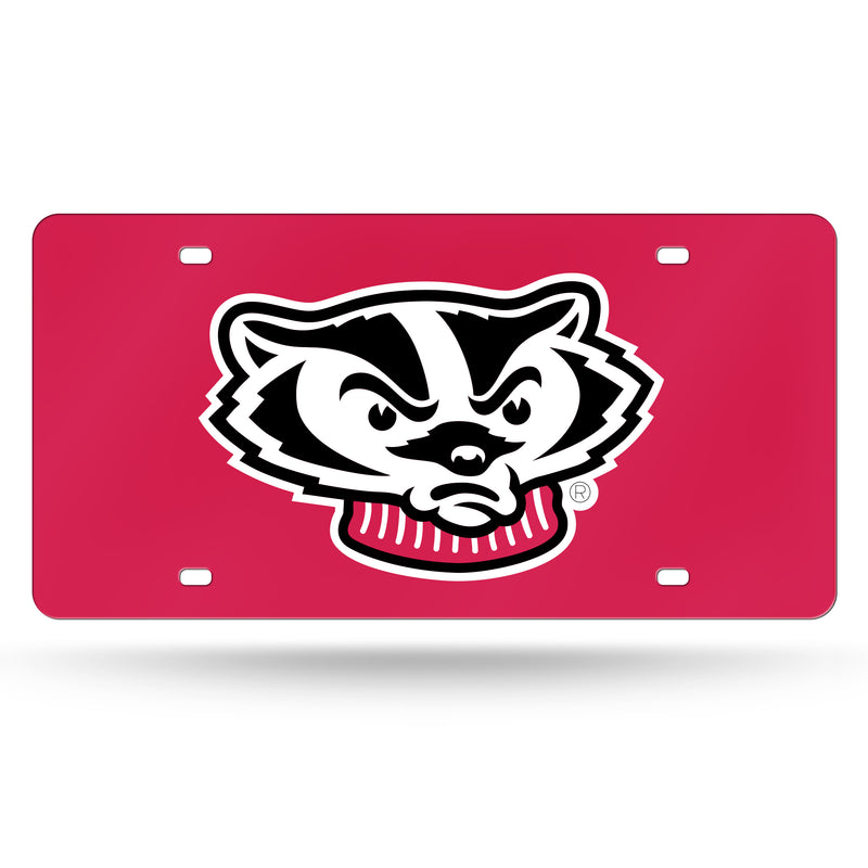 Wisconsin Badgers Colored Laser Cut Auto Tag