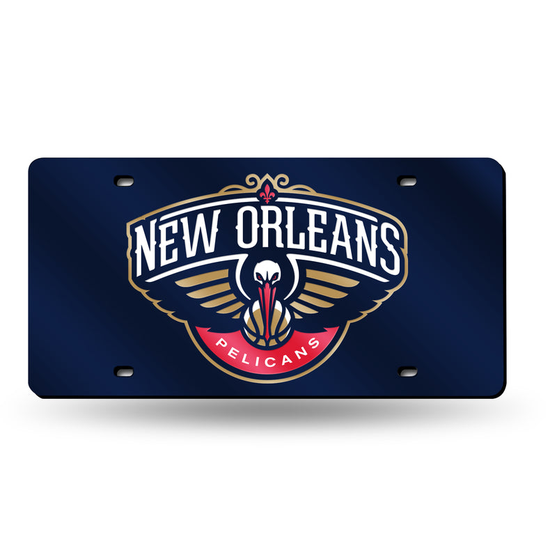 New Orleans Pelicans Colored Laser Cut Auto Tag