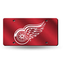 Detroit Red Wings Colored Laser Cut Auto Tag