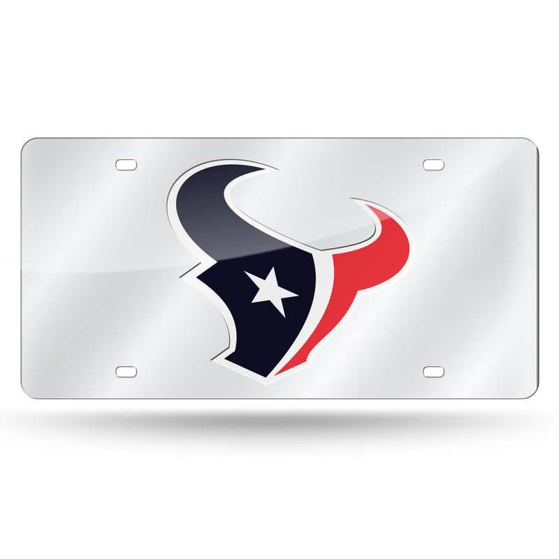 Houston Texans Silver Laser Cut Auto Tag