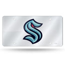 Seattle Kraken Laser Cut Auto Tag (Silver Base)