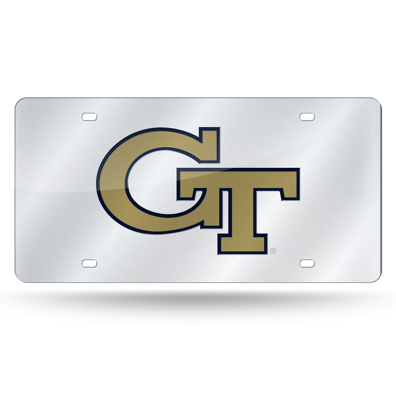 Georgia Tech Yellow Jackets Silver Laser Cut Tag