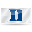 Duke Blue Devils Silver Laser Cut Auto Tag