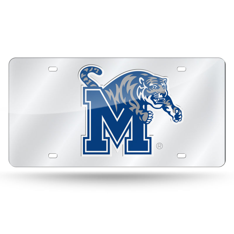 Memphis Tigers Silver Laser Cut Auto Tag