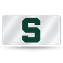 Michigan State Spartans Silver Laser Cut Tag