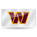 Washington Commanders Silver Laser Cut Auto Tag