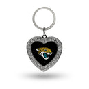 Jaguars Rhinestone Heart Keychain