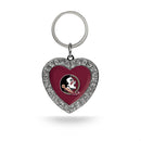 Florida State Rhinestone Heart Key Chain