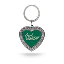 South Florida Rhinestone Heart Keychain