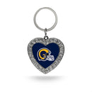 LA Rams Retro Rhinestone Heart Keychain