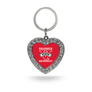 Valdosta State Rhinestone Heart Key Chain