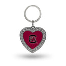 South Carolina Rhinestone Heart Key Chain