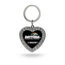 Daytona International Speedway Rhinestone Heart Keychain