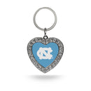 North Carolina Rhinestone Heart Key Chain