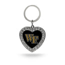 Wake Forest Rhinestone Heart Keychain