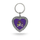 East Carolina Rhinestone Heart Keychain