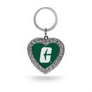 UNC Charlotte Rhinestone Heart Keychain