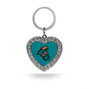 Coastal Carolina Rhinestone Heart Keychain