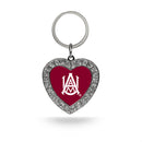 Alabama A&M Rhinestone Heart Key Chain