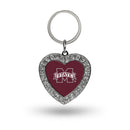 Mississippi State Rhinestone Heart Key Chain
