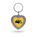 Southern Miss Rhinestone Heart Key Chain