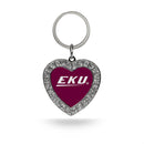 Eastern Kentucky Rhinestone Heart Keychain