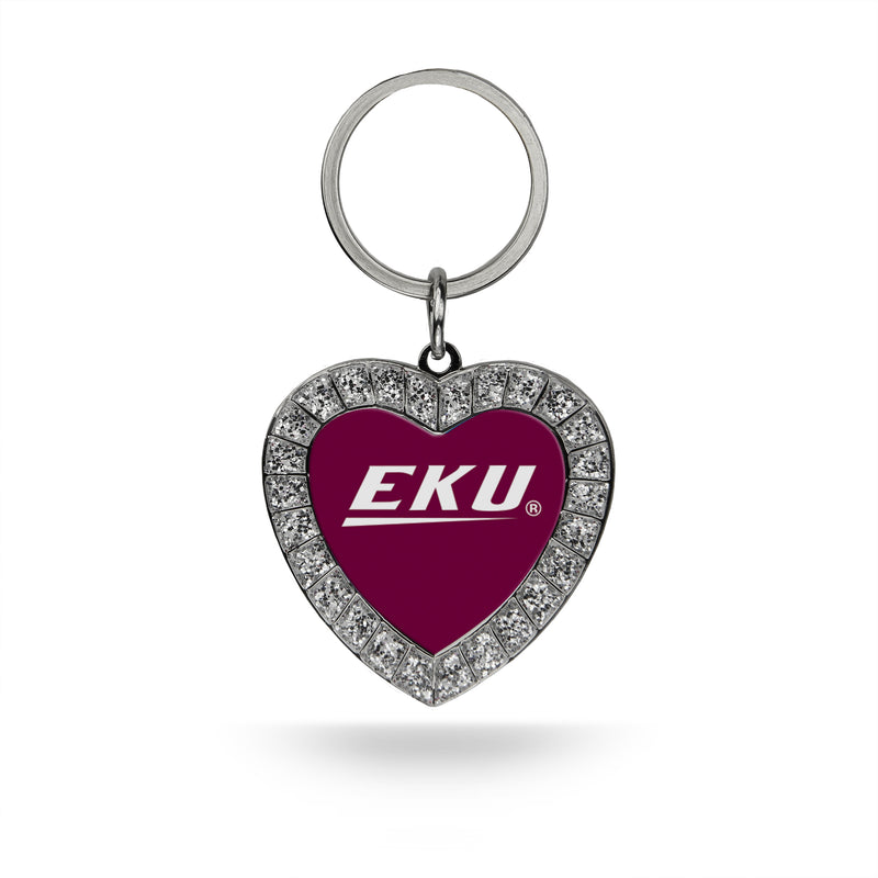 Eastern Kentucky Rhinestone Heart Keychain