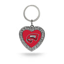 Western Kentucky Rhinestone Heart Key Chain