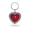 Tampa Bay Buccaneers Rhinestone Heart Keychain